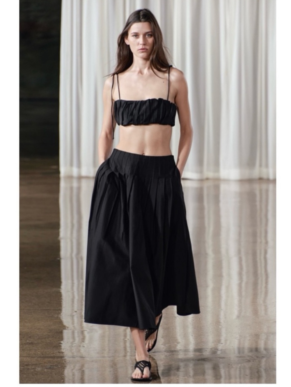 Zara Box Pleated Skirt ZW Collection